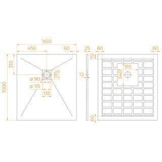 Душевой поддон RGW STONE TRAY-G 14152910-02-11 90x100 см графит